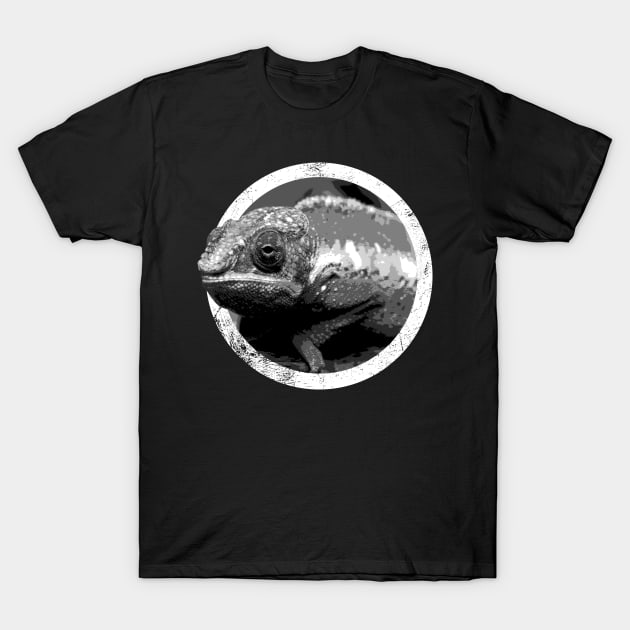 Distressed Pet Chameleon Icon T-Shirt by Wizardmode